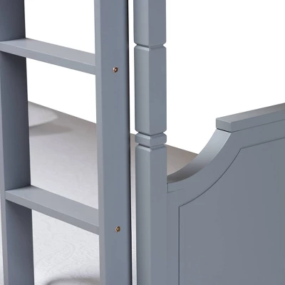 Twin Mariana Wood Bunk Bed Gray - Baxton Studio - Image 3