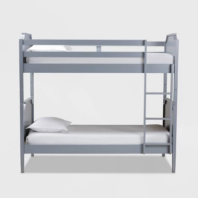 Twin Mariana Wood Bunk Bed Gray - Baxton Studio