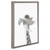 Sarifa Giraffe Framed Canvas Art Gray (24"x18") - Uniek