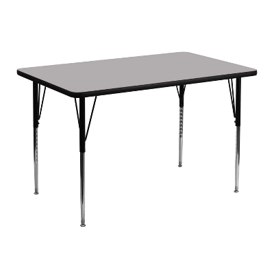 Emma And Oliver 30x48 Rectangle Laminate Adjustable Activity Table - Image 6
