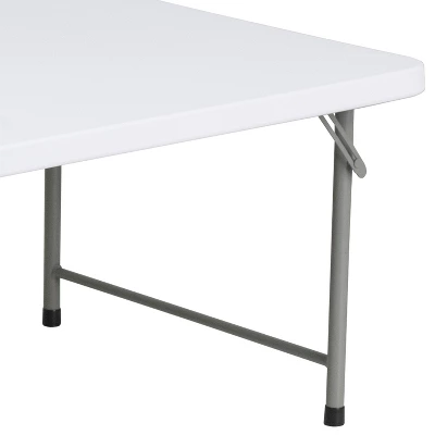 Emma And Oliver 4.93-Foot Kid's Granite White Plastic Folding Activity Table - Play Table - Image 5