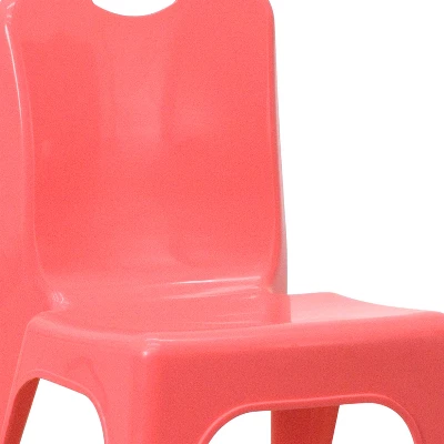 Flash Furniture 4 Pack Plastic Stackable School Chair With Carrying Handle And 11'' Seat Height - Image 4