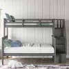 Twin-Over-Full Bunk Bed With Storage Stairs And Guard Rail - ModernLuxe