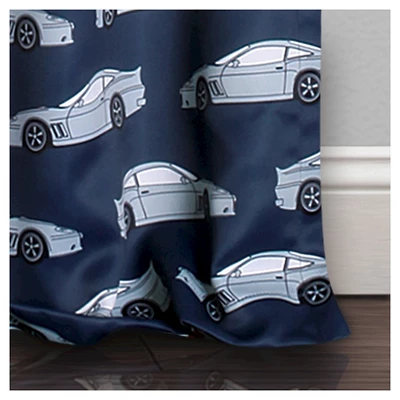 Kids' Race Cars Room Darkening Window Curtain Set Navy/Red - Lush Décor - Image 3