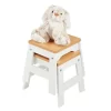 Melissa & Doug Wooden Stools - Set Of 2 - White/Natural