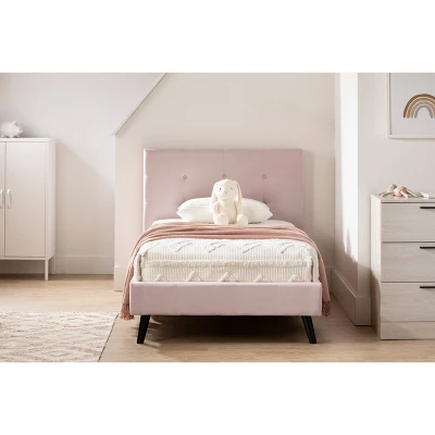 Maliza Upholstered Complete Platform Bed Pale Pink - South Shore