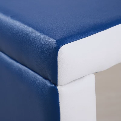 Qaba Kids Sofa Set 2-in-1 Multi-Functional Toddler Table Chair Set 2 Seat Couch Storage Box Soft Sturdy - Image 5