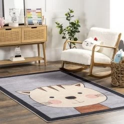 NuLOOM Samantha Kitten Kids Machine Washable Area Rug