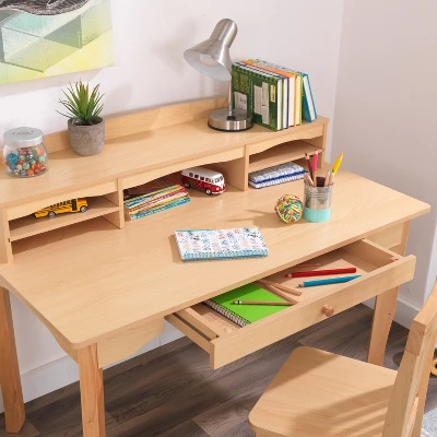 KidKraft Avalon Desk With Hutch And Chair Natural - Image 3