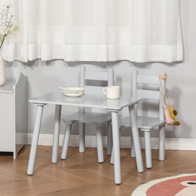 Qaba Kids Wooden Table And Chair Activity Set For Arts, Crafts, Dinning, And Reading For Toddlers Age 2 To 5 - Image 4