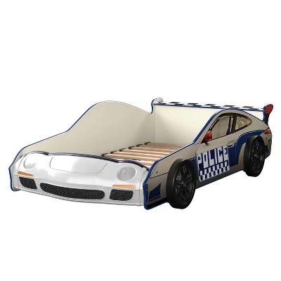 Twin Quessa Police Car Bed With Led Headlight Chair Black/White - HOMES: Inside + Out - Image 9