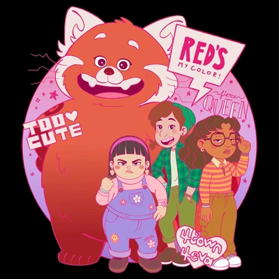 Men's Turning Red Too Cute Group Pose T-Shirt