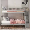 Twin Over Full Stairway Bunk Bed With Storage-ModernLuxe