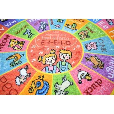 KC CUBS Boy & Girl Kids ABC Alphabet Round Rug Carpet - Image 8
