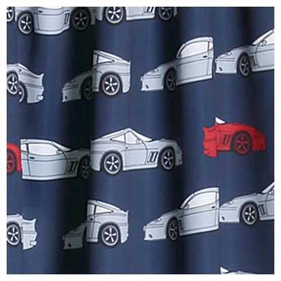 Kids' Race Cars Room Darkening Window Curtain Set Navy/Red - Lush Décor - Image 2
