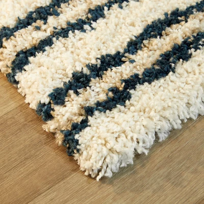 Forbes Striped Shag Kids' Rugs White - Balta Rugs - Image 3