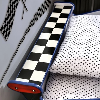 Twin Quessa Police Car Bed With Led Headlight Chair Black/White - HOMES: Inside + Out - Image 8