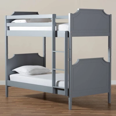 Twin Mariana Wood Bunk Bed Gray - Baxton Studio - Image 5
