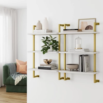 Theo Floating Shelf Gold/White - Nathan James - Image 2
