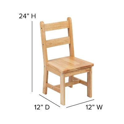 Flash Furniture Kids Solid Hardwood Table And Chair Set For Playroom, Bedroom, Kitchen - 3 Piece Set - Image 11
