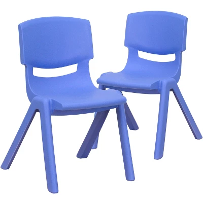 Emma And Oliver 2 Pack Plastic Stackable School Chair With 12"H Seat, Preschool Seating - Image 11