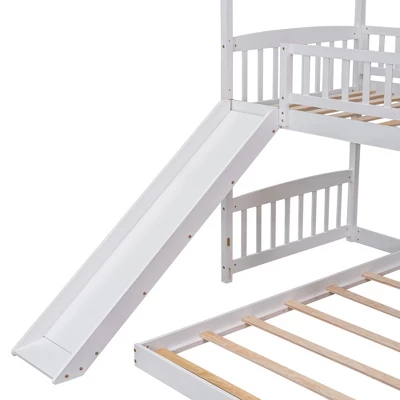 Twin Over Twin Bunk Bed, House Bed With Slide And Ladder-ModernLuxe - Image 11