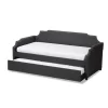 Twin Ally Fabric Upholstered Sofa Daybed With Roll Out Trundle Guest Bed Dark Gray - Baxton Studio