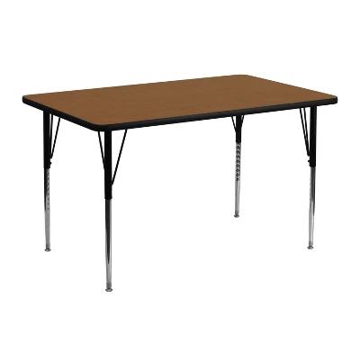 Flash Furniture 24''W X 48''L Rectangular HP Laminate Activity Table - Standard Height Adjustable Legs - Image 2