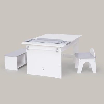 Fantasy Fields - Little Artist Monet Play Art Table Kids Furniture - White/Gray - Image 9