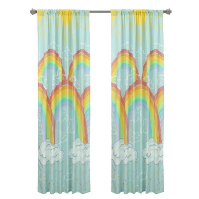 48"x84" Rainbow Clouds Window Panel Pair Curtains - Kidz Mix