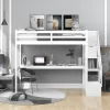 Twin Size Loft Bed With Staircase And Built-in Desk - ModernLuxe