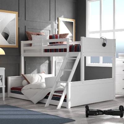 Twin Over Full Capri Wood Bunk Bed White - Hillsdale Furniture - Image 2