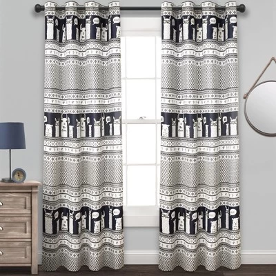52"x84" Set Of 2 Llama Striped Room Darkening Curtain Panels - Lush Décor - Image 3