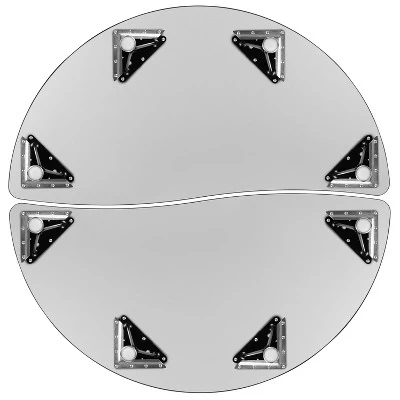 Emma And Oliver 2 Piece 47.5" Circle Collaborative Grey Kids Adjustable Activity Table Set - Image 7