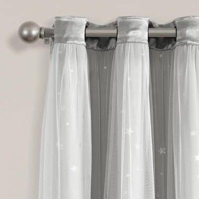 Star Sheer Insulated Grommet Blackout Window Curtain Panel Set - Lush Décor - Image 3