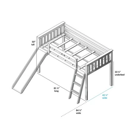 Max & Lily Twin Low Loft Bed With Slide - Image 5