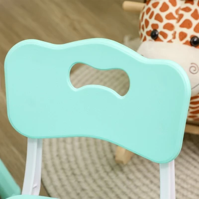 Qaba Kids Table And Chair Set With 4 Chairs, Adjustable Height, Easy To Clean Table Surface, For 1.5 - 5 Years Old - Image 4