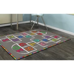 Flagship Carpets Hopscotch Rainbow Numbers Children's Area Rug, 3' X 5'