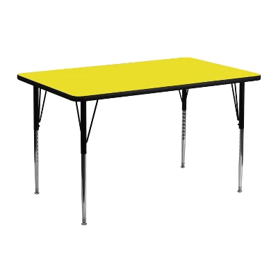 Flash Furniture 24''W X 48''L Rectangular HP Laminate Activity Table - Standard Height Adjustable Legs - Image 5