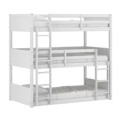 Twin Capri Wood Triple Bunk Bed White - Hillsdale Furniture