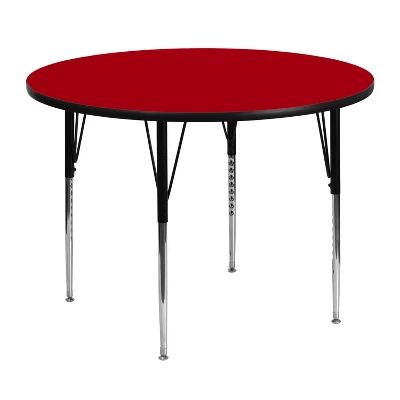 Emma And Oliver 48" Round Laminate Adjustable Activity Table - Image 9