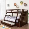 HOMES: Inside + Out Twin Over Full Kids' Reece Bunk Bed Dark Walnut - IoHOMES