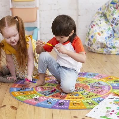 KC CUBS Boy & Girl Kids ABC Alphabet Round Rug Carpet - Image 4