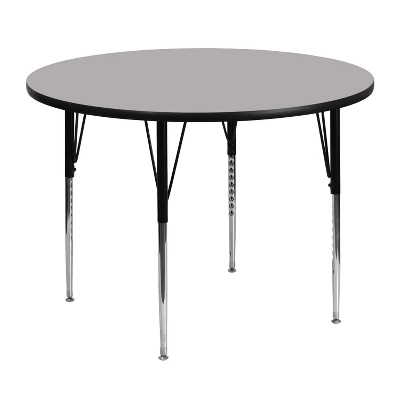 Emma And Oliver 48" Round Laminate Adjustable Activity Table - Image 6