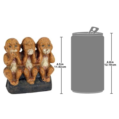 Design Toscano Speak No, See No, Hear No Evil Monkeys Still Action Die-Cast Iron Coin Bank - Image 4