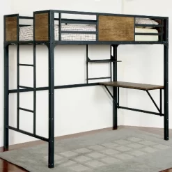 Twin Navii Industrial Loft Bed Black - HOMES: Inside + Out
