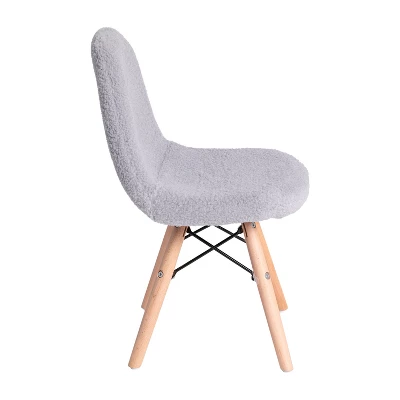 Flash Furniture Zula Kid's Set Of 2 Modern Padded Armless Faux Shearling Accent Chairs With Beechwood Legs - Image 6