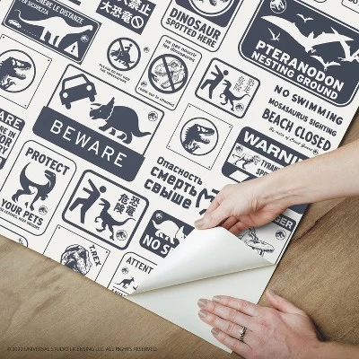 Jurassic World Dominion Signs Peel And Stick Wallpaper Tan/Blue - RoomMates - Image 5