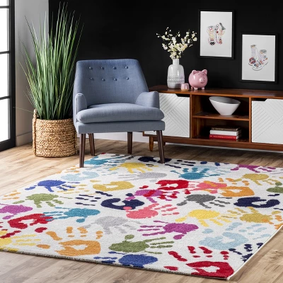 NuLOOM Pinkie Handprint Kids Area Rug