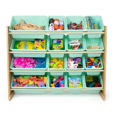 Toy Organizer With 16 Storage Bins Natural/Mint - Humble Crew - Image 2